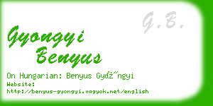 gyongyi benyus business card